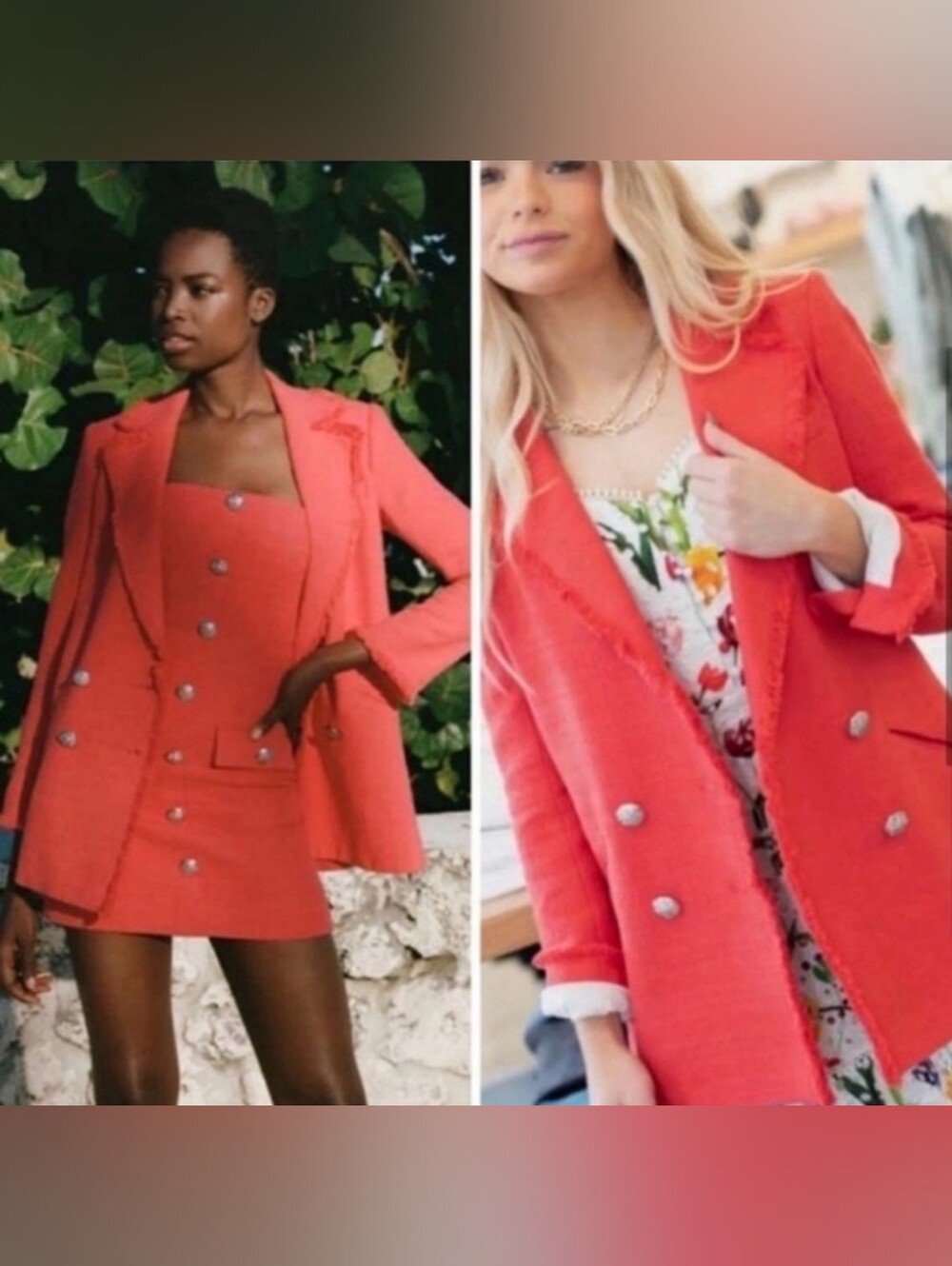Veronica Beard Nayeli Dickey blazer tweed academic preppy in watermelon 4  y2k
